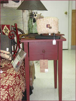 red side table